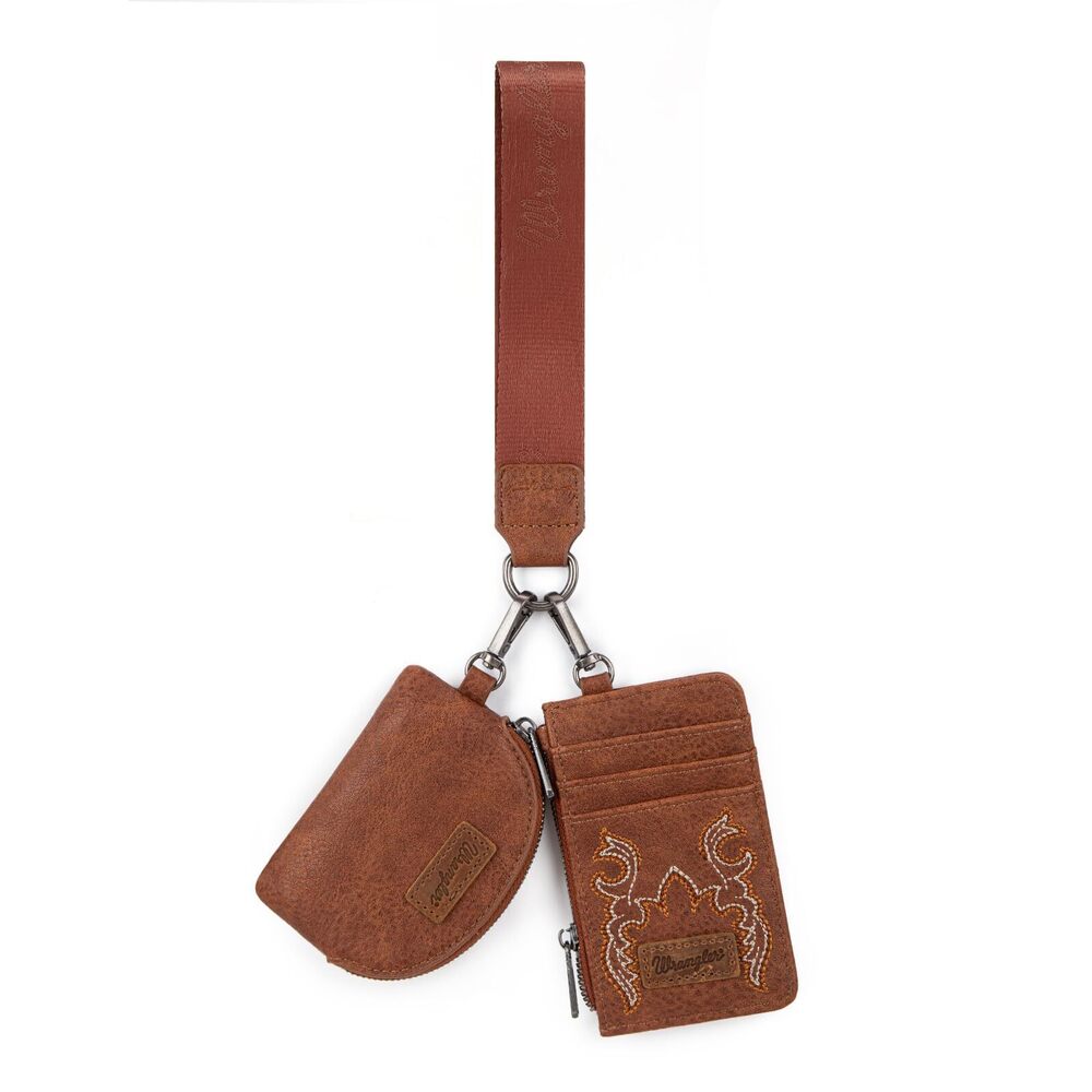 2957 Wrangler Keychain Wristlet Wallets Western Dual Pouch Wristlet